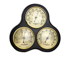 Almencla Holzthermometer, Hygrometer, Barometer Traditionelle Wetterstation Innen/Außen