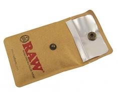 4x Raw Taschenaschenbecher 9 x 7,5 cm feuerfester Kunststoff mit Druckknopf
