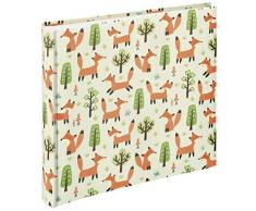 Hama Kinderalbum Forest, Jumbo Kinder-Fotoalbum mit 100 Seiten für bis zu 400 Fotos im Format 10x15, buntes Kinder-Fotobuch zum selbstgestalten, XXL Album, 30x30 cm, DIY, Wald Motiv mit Fuchs, beige