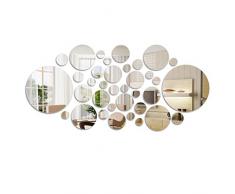 FOCCTS 36 Stück Spiegelblätter Einfacher moderner Acrylspiegel Kunststoff Spiegel Selbstklebende Quadrat Fernsehhintergrund Fliesen Spiegel Wandaufkleber