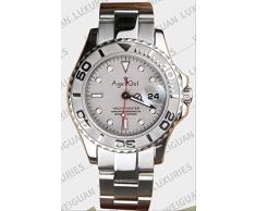 GFDSA Männer Automatik Mechanisch Frauen Dame Edelstahl Yacht Uhr Saphir ETA 2813 Rot Blau Weiß Drehbare Lünette 37mm Rot