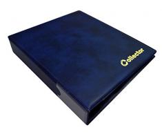 Collector Münz-Sammelalbum für 300 Verschiedene Münzen-Größen, von Großen bis Kleinen Münzen - mit Seiten und Roten Trennblättern + Index - Blau Münzalbum