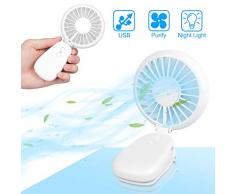 Mini USB Ventilator mit Clip, 2 Geschwindigkeitsstufen und aufladbarer Batterie, Leise Clip Fan ideal als für Schreibtisch, Kinderwagen, Rollstuhl, Schlafzimmer, Camping, Zuhause, Büro usw.