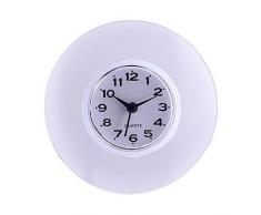 Saugnapf Wasserdicht Runde Mini Wanduhr Quarz Uhren Dekoration Für Badezimmer Küche Wohnzimmer Schlafzimmer(Weiß)