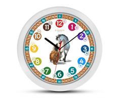 Cander Berlin MNU 1830 Kinderwanduhr Pferd Hund lautlos 30,5 cm geräuschlos Lernuhr Lernzifferblatt Kinderzimmer farbenfroh - Ablesen der Uhrzeit Lernen