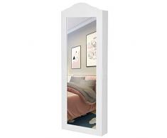 SONGMICS HÄngender Schmuckschrank, mit Spiegel und Magnetverschluss, Schmuckaufbewahrung, Schmuckorganizer, JBC83W