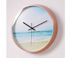 HJW Praktische Wandpendeluhr Wanduhr Non Ticking Stille Attery Operated Kreatives Design Dekorative Für Wohnzimmer Edroom Büro Eisen-Kunst-Rahmen 12-Zoll-Wanduhr,C