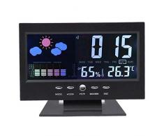 YOUZHA LCD-Temperaturmessgerät Digitales LCD-Thermometer Hygrometer Feuchtetemperaturmessgerät Innenwetterstation Diagnose-Tool-Schwarz
