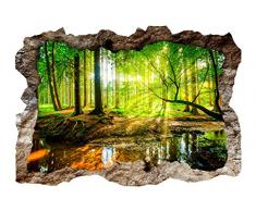 murando - 3D WANDILLUSION 140x100 cm Wandbild - Fototapete - Poster XXL - Loch 3D - Vlies Leinwand - Panorama Bilder - Dekoration - Wald Natur c-B-0175-t-a