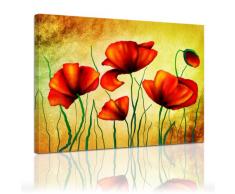 Kunstdruck - Mohnblumen - Bild auf Leinwand - 80x60 cm - Leinwandbilder - Urban & Graphic - Pflanzen - Blumen - Klatschmohn - Feldblume
