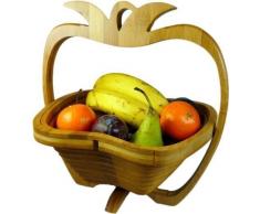 GMMH Faltkorb Bambus Obstkorb Dekoschale Obstschale Holz Apfel 3 faltbar
