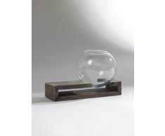 Design-Vase SPHERE, Glas in Holz