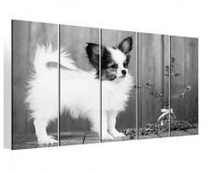 Leinwandbilder 5 teilig XXL 200x100cm schwarz weiß Hund Hunde Langohr süß Haustier - Kopie Druck auf Leinwand Bild 9BM1355