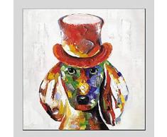 AFASSW Ölgemälde, hochwertig, handbemalt, abstrakt, Abstrakt, Ölfarbe, große Größe, Rot, Hippie Dog Studio Pet