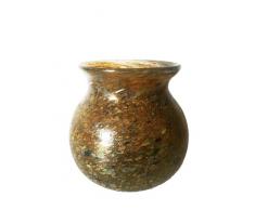 Kugelvase farbige Glaskugelvase gold braun marmorierte Kristallglasvase mundgeblasen Höhe ca. 7,5 cm Oberstdorfer Glashütte