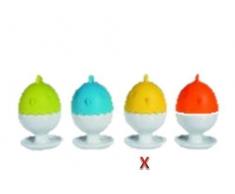 Keramik Eierbecher Crazy Chicken mit Silikonhaube besonders lustig und hält auch noch das Ei Länger Warm Farbe gelb von Conny Clever®