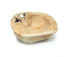 Benera Teakholzschale Dekoschale Obstschale Natur Massiv Unikat 20 cm Durchmesser