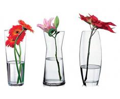 Pasabahce 250.613-3-TLG Vasen-Set Botanica aus Glas, elegant, hoch, zeitlos, Höhe je 26cm, 3er Set