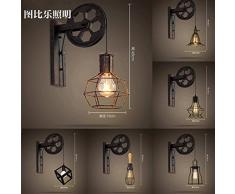 MBLYW Wandleuchte wandleuchten led innen Wandlampe Schlafzimmer-Nachttischlampe Land-Wandlampe Schlafzimmer-Nachttischlampe Industriewind Retro-Balkon Gang Kristallglocke, ohne Lichtquelle, TL-BB003