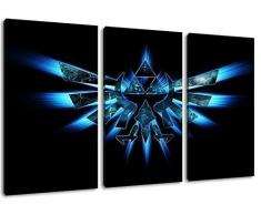 Hyrule Emblem , Zelda Motiv, 3-teilig auf Leinwand (Gesamtformat: 120x80 cm), Hochwertiger Kunstdruck als Wandbild. Billiger als ein Ölbild! ACHTUNG KEIN Poster oder Plakat!