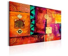 murando - Bilder Abstrakt 120x80 cm Vlies Leinwandbild 1 TLG Kunstdruck modern Wandbilder XXL Wanddekoration Design Wand Bild - Rose orange rot geometrisch f-A-0603-b-a