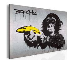 murando - Bilder Banksy Monkey with Banana Gun 120x80 cm Vlies Leinwandbild 1 TLG Kunstdruck modern Wandbilder XXL Wanddekoration Design Wand Bild - AFFE Pistole Graffiti Urban Street Art 030115-40