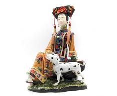 YNJZ Skulptur Sammlungen Home Decoration Vintage Porzellanskulptur Kunst Chinesische Antike Statue Feine Keramik Ornament Figur Handwerk