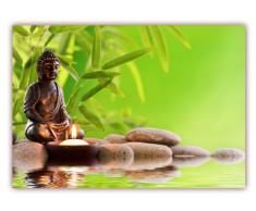 XXL Poster 100 x 70cm (F-232) Feng Shui - Mönch Steine Bambus beruhigendes Wasser Flamme Kerze (Lieferung gerollt!)