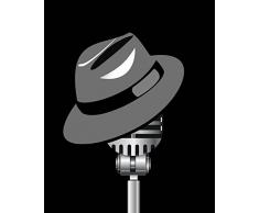 1art1 92309 Musik - Fedora Hut Und Mikrofon Poster Kunstdruck 50 x 40 cm