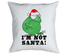 Weihnachten Geschenk Idee Kissen mit Innenkissen - NOT SANTA Advent Deko Nikolaus 40x40cm weiß : )