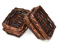 Lashuma 4 Stück Leere Flechtkörbe, Weiden Korb Set Größe: 15 x 10 cm, Osterkorb Höhe 5 cm, Kleine Geschenkkörbe zum Verpacken