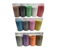 Rhinestone Paradise Dekosand 600g Quarzsand Deko Sand Streusand Streudeko Sand Streusand schwarz weiß grün blau rot grau gelb Gold Silber Tischdeko Dekorationssand (Grün)