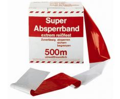 Absperrband rot/weiß geblockt 80 mm breit á 500m