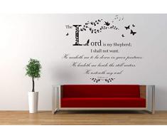 Psalm 23, Christian NIV Bibelvers Zitat, Der Herr ist mein Hirte, Vinyl Wandkunst Aufkleber, Wandbild, Aufkleber. Zuhause, Kirche, Schule Dekor. Wanddekoration
