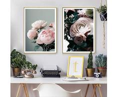 XCSMWJA Moderne Schöne Stilleben Blumen Poster Leinwand Malerei Galerie Blume Wand Kunstdruck Nordic Bilder Für Wohnzimmer Home Decor 60x80cm