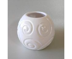 Fibula Style Kugelvase Keramikvase Blumenvase Tischvase rund weiß ø16 cm