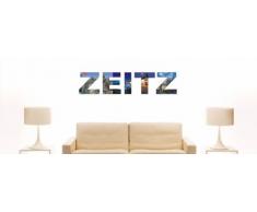 Wandtattoo farbige Wandschrift Städtename Zeitz mit Sehenswürdigkeiten 80 x 18 cm Länge