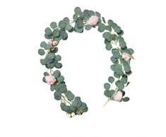 PRETYZOOM Künstliche Eukalyptusgirlande Kranz Rebe mit Rosenblume Kunstseide Eukalyptusblätter Reben Handgemachte Girlande Grün Hochzeit Hochzeit Hintergrund Bogen Wanddekoration