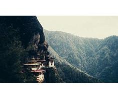 JFZJFZ Malen nach Zahlen für Erwachsene und Kinder DIY Ölgemälde Geschenk-Kits Berg Asien Kloster Buddhismus Wald Leinwand mit Pinsel Dekor Dekorationen Geschenke 40X50CM