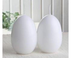 CandleCorner Eikerzen 2er-Set Eikerze, mittel, Größe 2, ca. 9 x 6 cm, weiß