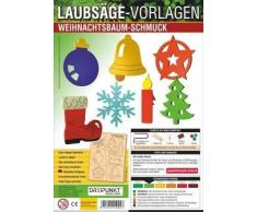 Laubsägevorlage Weihnachtsbaumschmuck: Laubsägevorlage für sieben verschiedene Weihnachtsbaumanhänger aus hochwertigem 3mm Pappelsperrholz.