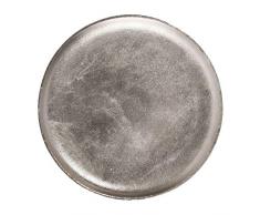 Butlers Banquet Vintage Dekoteller Ø 35cm - Servierteller in Retro Optik aus Aluminium silbern vernickelt - Kerzenteller