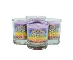 Palm Light 4041678001827 Nuance Kerze 4-er Set, Palmwachs-Kerze, mehrfarbig