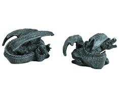 Dekofigur 2 Stück Drachenfigur Drachenpaar Drachen Set Mystic Gothic Fantasy Figur