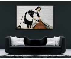 Graffiti Banksy Druck auf leinwand - Bild 120x80cm k. Poster ! Bild fertig auf Keilrahmen ! Pop Art Gemälde Kunstdrucke, Wandbilder, Bilder zur Dekoration - Deko / Top 200 Banksy Streetart Wandbilder