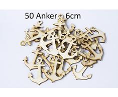 Streudeko Anker Holz Anker Maritim Deko Scrapbooking Hochzeitsdeko 6cm Tischdeko Dekoration 50Stk Hochzeit Scrapbooking Basteln Tischverzierung Streudekoration Taufe Dekoration Maritime DIY