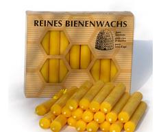 BAUMKERZEN aus 100% Imker BIENENWACHS - 20 Christbaum Kerzen aus der Schwarzwälder Kerzenmanufaktur FIGURA SANTA. Höhe 10 cm.