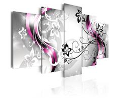 murando - Bilder 225x112 cm - Leinwandbilder - Fertig Aufgespannt - Vlies Leinwand - 5 Teilig - Wandbilder XXL - Kunstdrucke - Wandbild - Blumen Abstrakt 020110-151