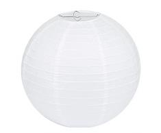LIHAO 10 weiße Papier Laterne Lampion rund Lampenschirm Hochtzeit Party Dekoration Ballform (10er Packung)