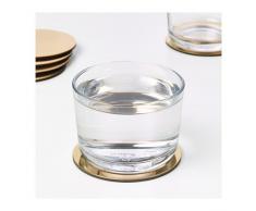 IKEA 6-er Set Glasuntersetzer GLATTIS Untersetzer mit Halter - Gold/messingfarben - 8,5 cm Durchmesser - 6 Stück